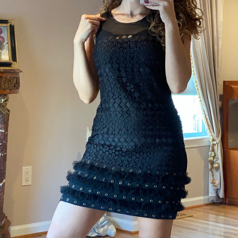 Black midi dress